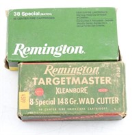(2) boxes of Remington .38 special (approx.