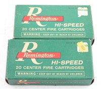 (2) boxes of Remington .22-250 .55 grain ammo
