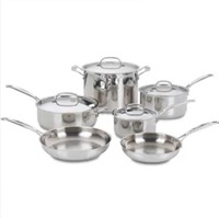 NEW 10 PIECE STAINLESS STEEL COOKWARE SET