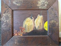 Framed fruit painting