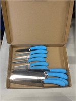 NEW 10 PIECE KNIFE SET BLUE