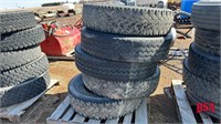 Pallet of 11 R 24.5 Truck Tires