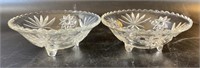 Two piece set of FOOTED  BOWL clear cut glass