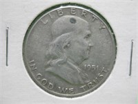 1951 Ben Franklin Silver Half Dollar - 90% Silver