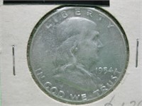 1954-D Ben Franklin Silver Half Dollar -90% Silver
