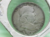 1963 Ben Franklin Silver Half Dollar - 90% Silver