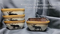 Woodland Brown Moose Cereal Bowls