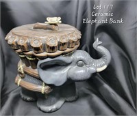 Ceramic Elephant Bank