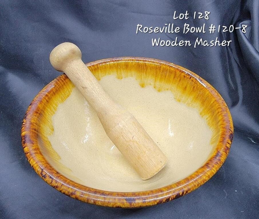 Roseville Bowl 120-8 wooden Masher