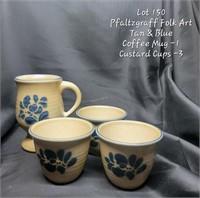 Pfaltzgraff Tan and Blue Coffee Mug and