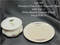 Porcelain Bowl and China Floral Dish