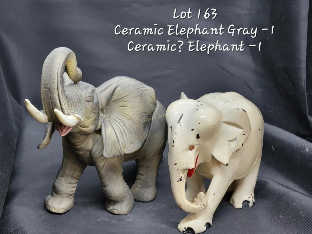 Ceramic Elephant and Elephant