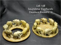 Soapstone Elephant Incense Holders