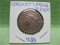 1835 Coronet Head Large Cent In Coin Flip