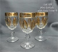mini goblets with gold trim