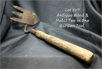 Wood and Metal Garden Tool
