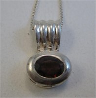 Sterling Silver Ruby Necklace - Tested
