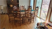 Wood Dining Table with (8) Chairs