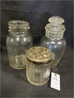 VTG Glass Humidor Jar, Apothecary Jar