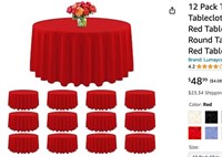 12 Pack Tablecloth Red Round Tablecloth 60 Inch