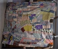 Old Crazy Quilt Top AS/IS