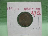 1933-D Lincoln Cent In Coin Flip