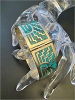 Signed Vintage Castaneda Mexico Sterling Turquoise