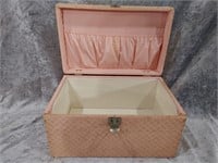 Vintage Pink Quilted Sewing Box