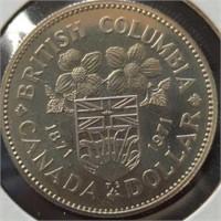 Uncirculated 1971 dollar British Columbia, Canada