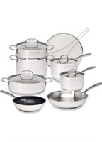 NEW 12 PIECE COOKWARE SET DURABLE STAINLESS STEEL