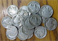 20 buffalo nickels with no dates