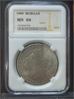 Slabbed 1900s Morgan dollar token