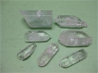 7 Natural Clear Quartz Crystal Points - 312 Grams