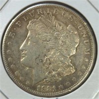 Silver 1921 Morgan dollar