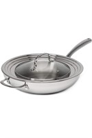 NEW 12" STAINLESS STEEL FRY PAN WITH LID