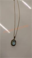 Vintage necklace with aquamarine colored Stone