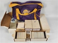 ASSORTMENT OF SPORTS CARDS & LAKERS BAG