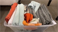 Bathroom towels/ variety- in plastic bins