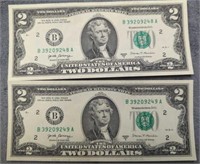 $4 uncirculated consecutive serial number $2