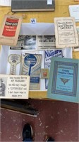 Advertising items, thermometer, postcards, 1912