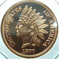 1 oz fine copper token Indian Head