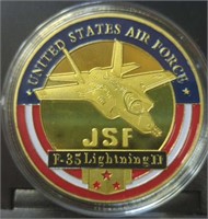 F-35 lightning JSF challenge coin US Air Force