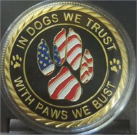 In Paws we trust canine police challenge coin