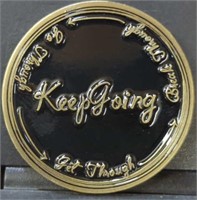 Keep going challenge coin