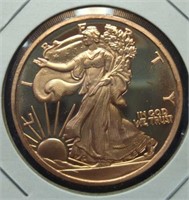 1 oz fine copper coin walking liberty