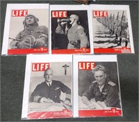 5 1940s "LIFE" Magazine WWII Covers- Lot 3