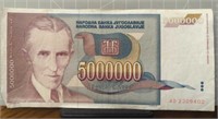 Nikola Tesla 5 million bank note