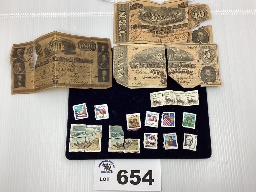 STAMPS AND CONFEDERATE MONEY