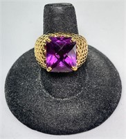 LG Sterling Vermeil Gorgeous African Amethyst Ring