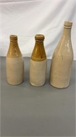 3 Pottery Bottles